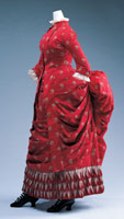 Red Day Dress of cotton printed with Indian floral pattern by Laforcade, USA, circa 1885 as featured in Ornament Magazine