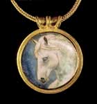 LIPPIZANER STALLION PENDANT ON CHAIN  by Jean Stark as featured in Ornament Magazine